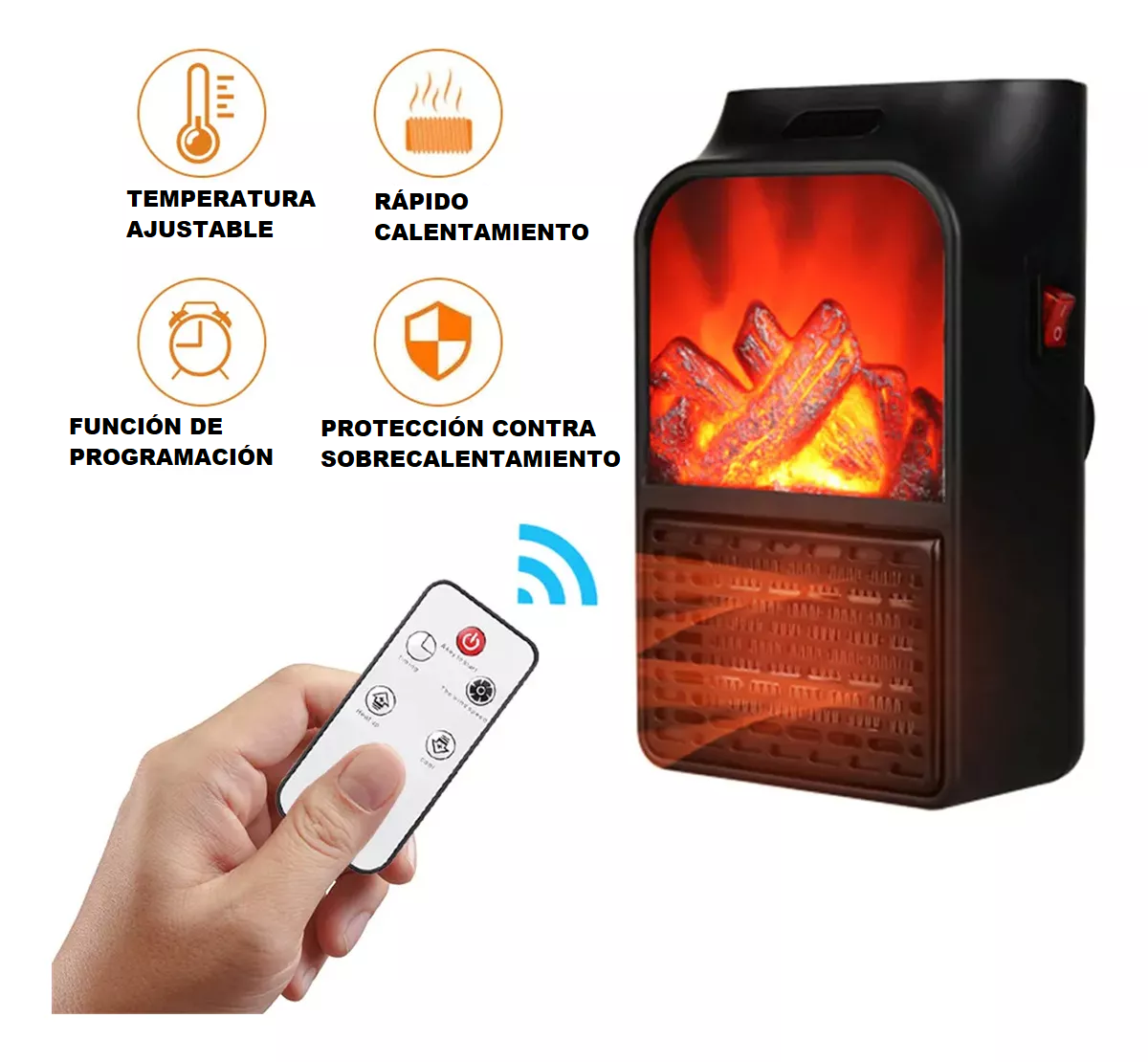 Calefactor Portátil 🔥 Flame Heater CHIMENEA de 1000W