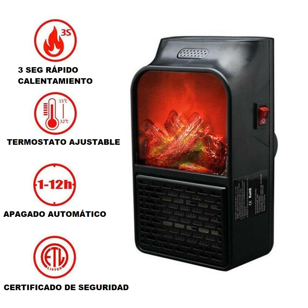 Calefactor Portátil 🔥 Flame Heater CHIMENEA de 1000W