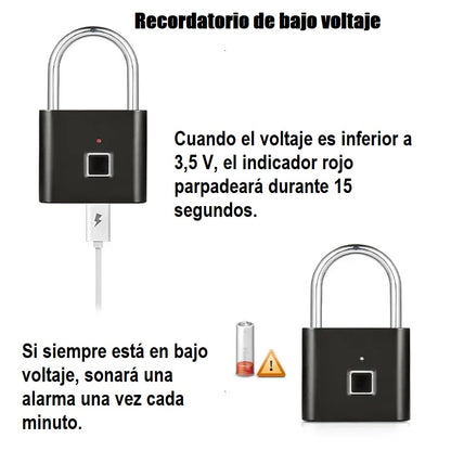 CANDADO INTELIGENTE CON HUELLA DACTILAR